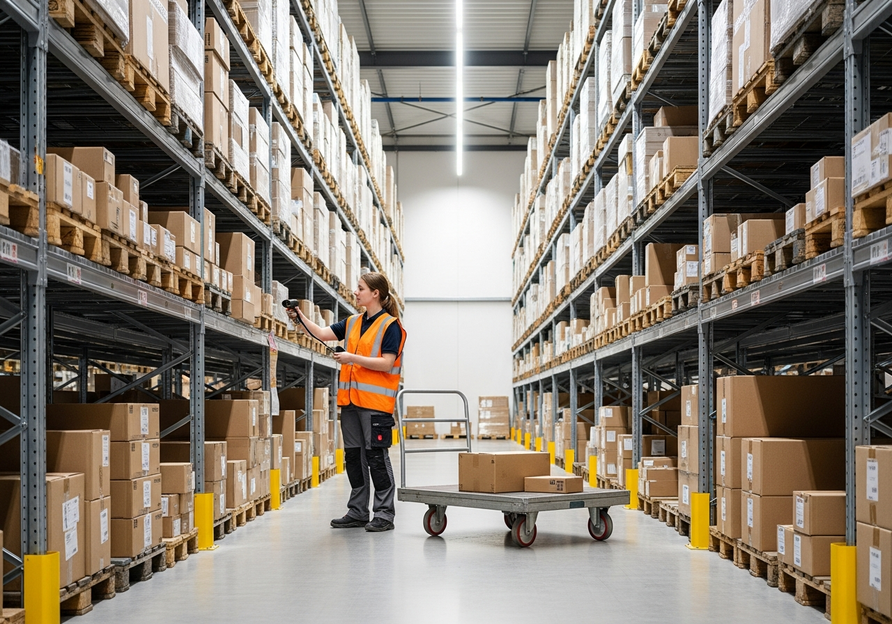 Logistik-Lager mit Kommissionierung